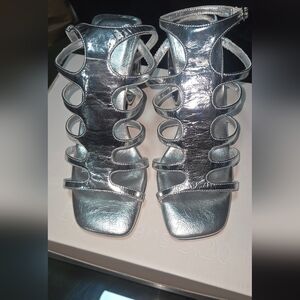 Jeffrey Campbell Silver Strappy Heels